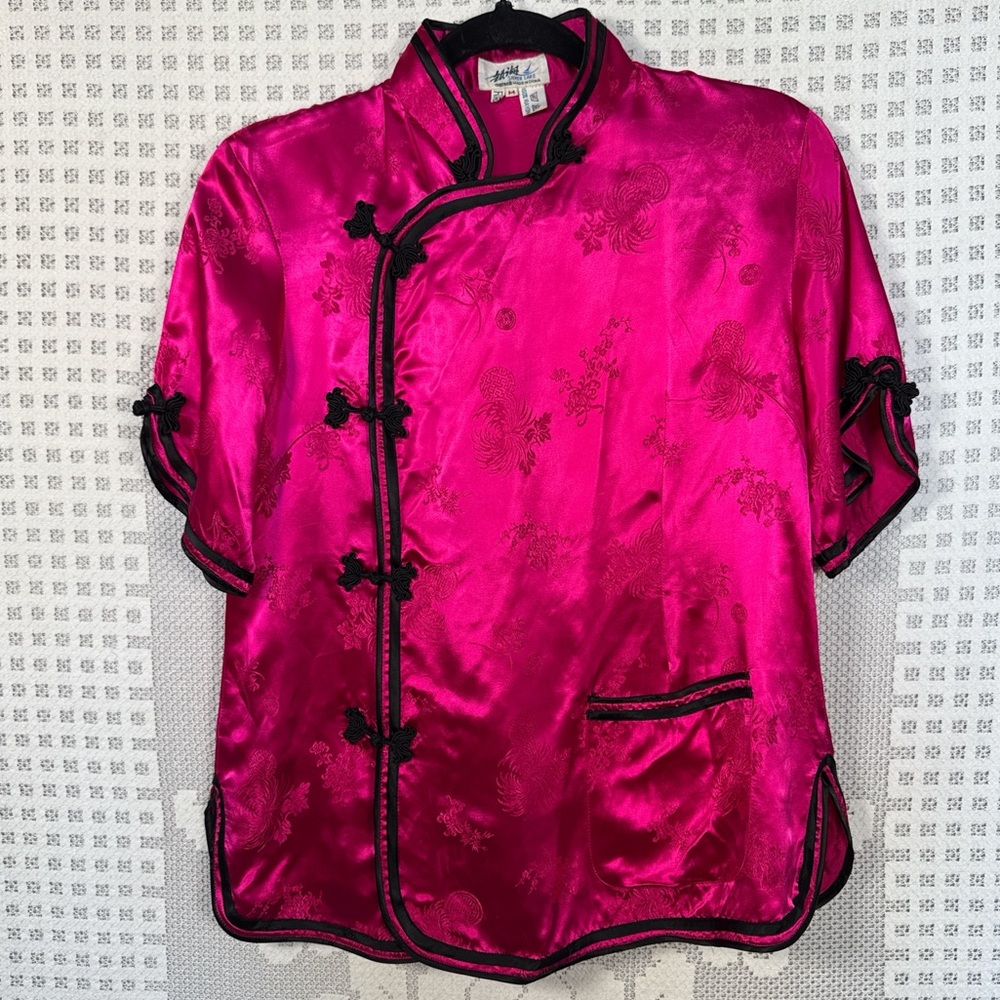 Vintage Mandarin Brocade Blouse